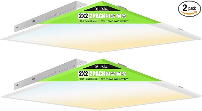 2x2 LED Light Flat Panel, 40/35/30/25/20W, 5 Color Temps 2.7K/3K/3.5K/4K/5K by WelcometoSLAcliteBrand