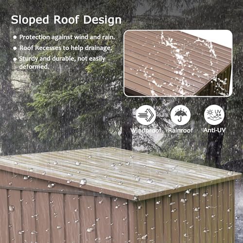 domi outdoor storage shed 6x4 ft, metal tool, close-up detail