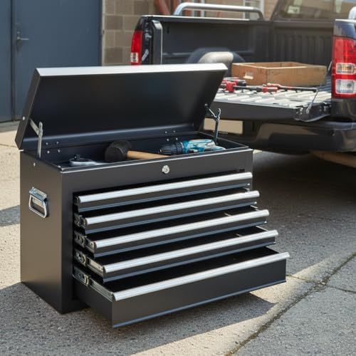 metal tool box organizer | lockable tool chest, close-up detail