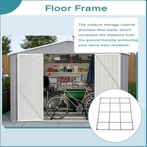 yopto 10x12 ft outdoor storage shed with floor, package contents