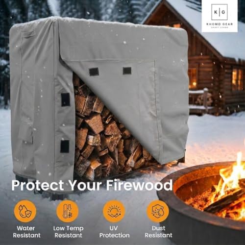 4 log rack cover 4ft, 4 feet, grey, package contents