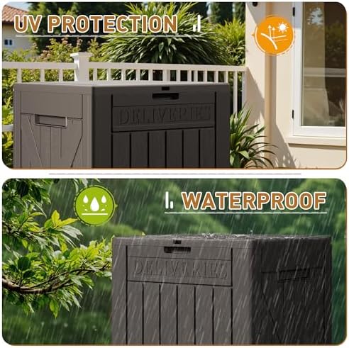 devoko 48 gallon package delivery box outdoor secure showing dimensions