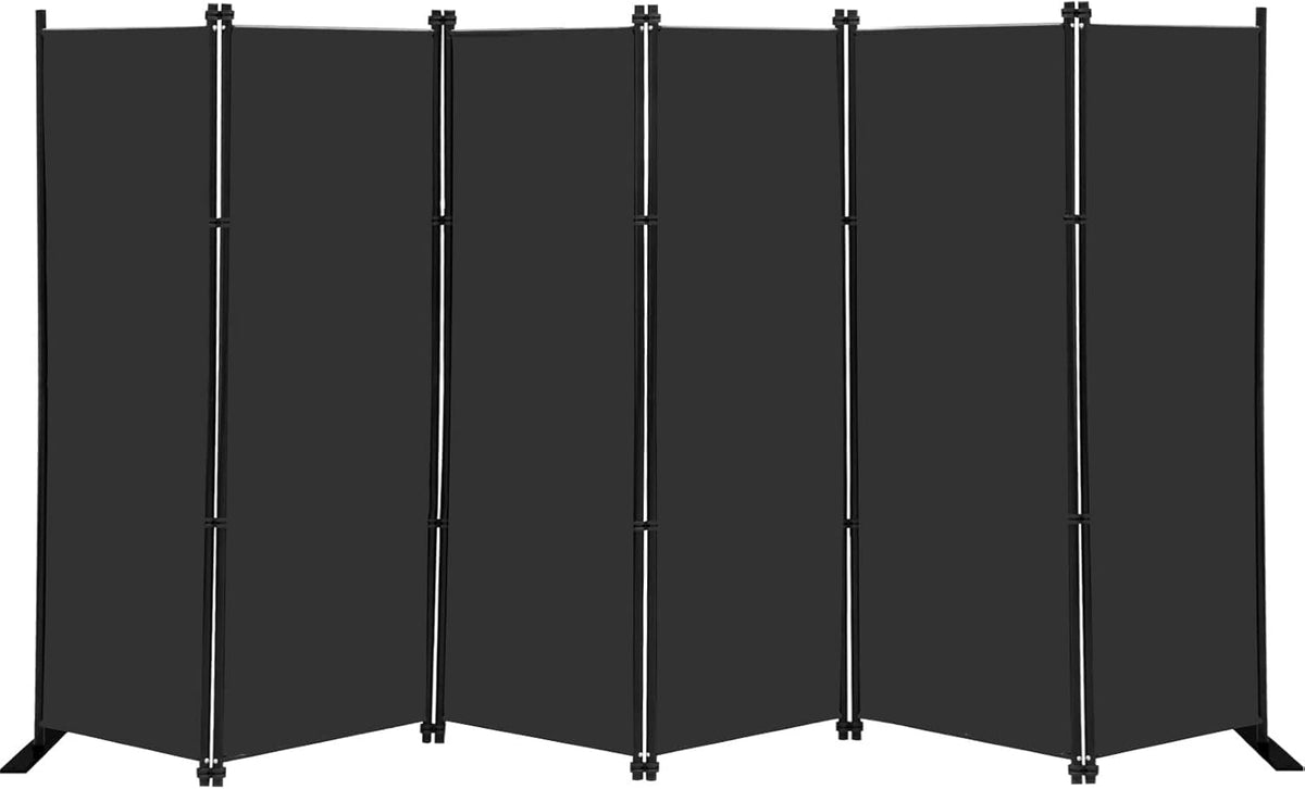 MAYOLIAH 6 Panel Folding Privacy Screen 9ft Wide, 6ft Tall Partition Room
