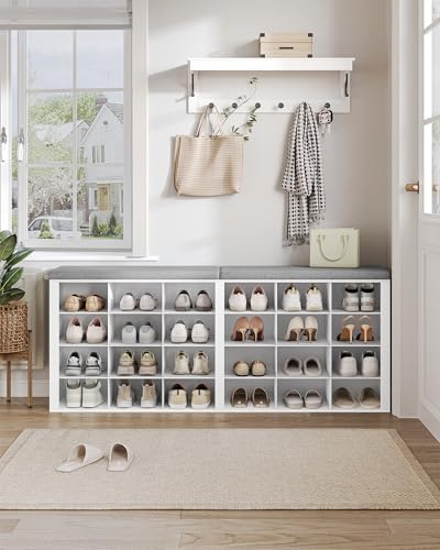 hzuaneri shoe storage bench with cushion, storage bench, close-up detail