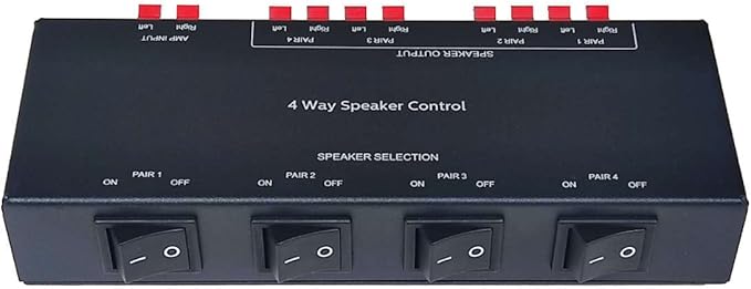 SENWIKATIN 4 Zone Speaker Selector, Passive 200W Distribution Box Control 4 by SENWIKATIN