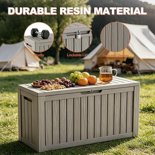 efu outdoor storage box 150 gallon deck box, close-up detail