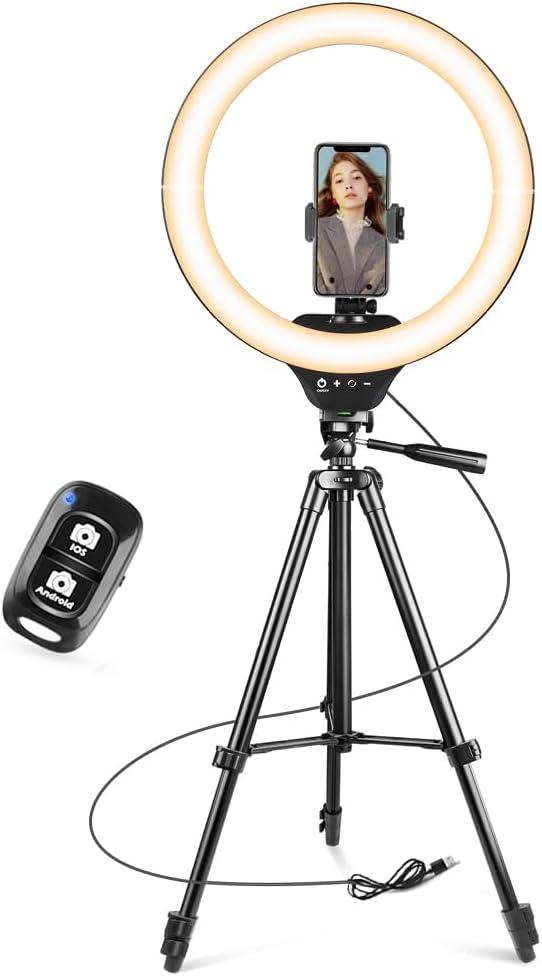 Sensyne 14" Ring Light with Tripod Stand, LED Circle Light with Phone Holder by sensyne