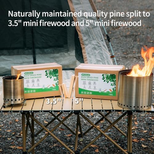 mini firewood 3.5'' lengths pine kiln dried firewood on a desk or shelf