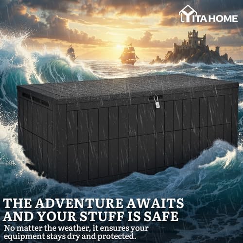 yitahome 200 gallon large outdoor storage box xl, side view
