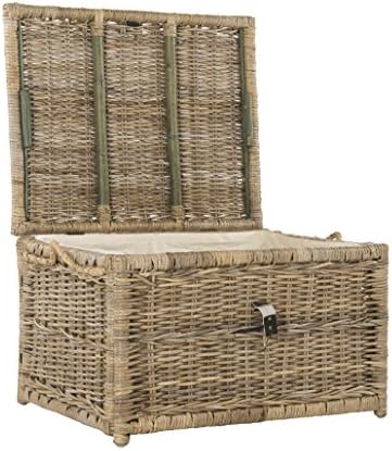 happimess caden collapsible wicker storage trunk chest 30", side view