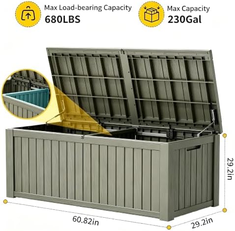 kamaboko outdoor storage box, 230 gallon deck box, close-up detail