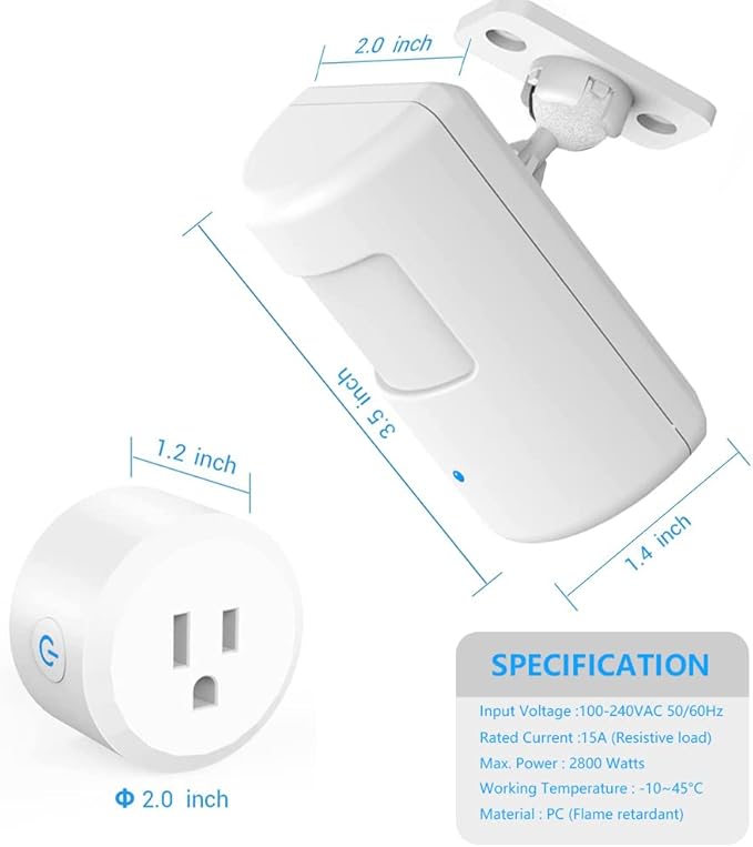 Souphran Plug-in Wireless Motion Activated Light Control, No Wiring, Adjustable - Image 3