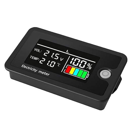 LED Display Voltmeter Car Battery Charging Levels Indicators 8-100V Lithiums by Unknown