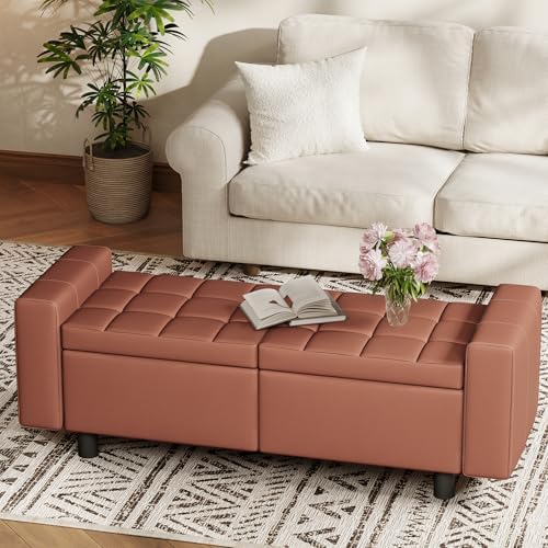 hoobro ottoman with storage, 46.7'' storage bench, main product view