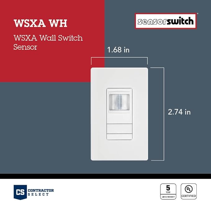 Lithonia Lighting SensorSwitch Wall Mount Motion Sensor Switch, Passive - Image 4