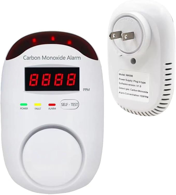 Carbon Monoxide Detector Insertion, Vzmcov CO Detector, LED Display Screen - Image 7