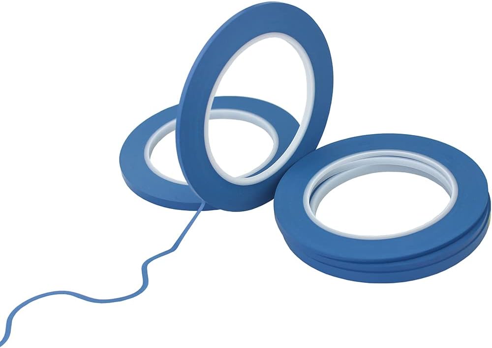 JINBING 6 Rolls Fine Line Tape High-Temp Viny Fineline Masking Tape Painters Tape 3-Colors (1/8 inch 6pcs)