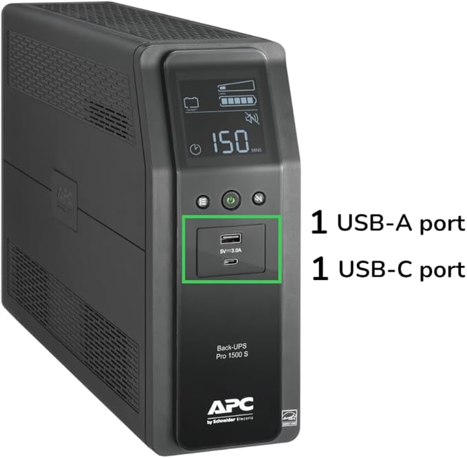 APC UPS 1500VA Sinewave UPS Battery Backup, BR1500MS2 Backup Battery Power - Image 2