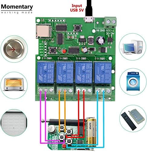 Newgoal WiFi Wireless Inching Relay Monentary/Self-Locking Switch Module DIY - Image 5