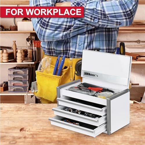 p.i.t. mini tool box,3 drawers small metal toolbox showing dimensions