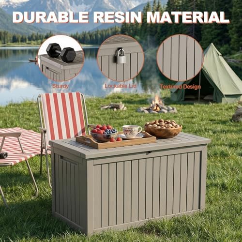 efu outdoor storage box 340 gallon deck box, close-up detail