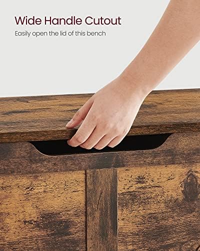 vasagle storage chest with 2 safety hinges, 15.7, front angle view