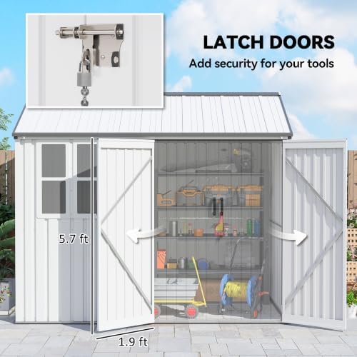 outsunny 8' x 6' outdoor storage shed metal, package contents