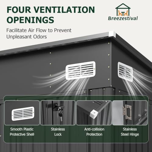 8'x10' lean to shed metal storage shed with showing dimensions