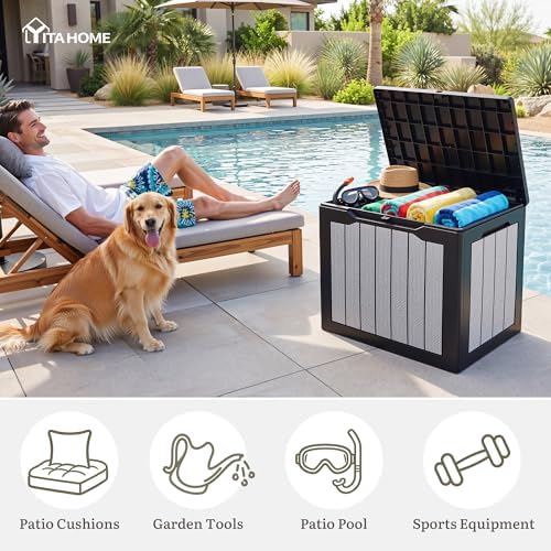 yitahome 30 gallon deck box, side view
