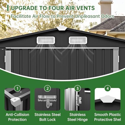 metal storage shed & outdoor storage, outdoor steel, side view