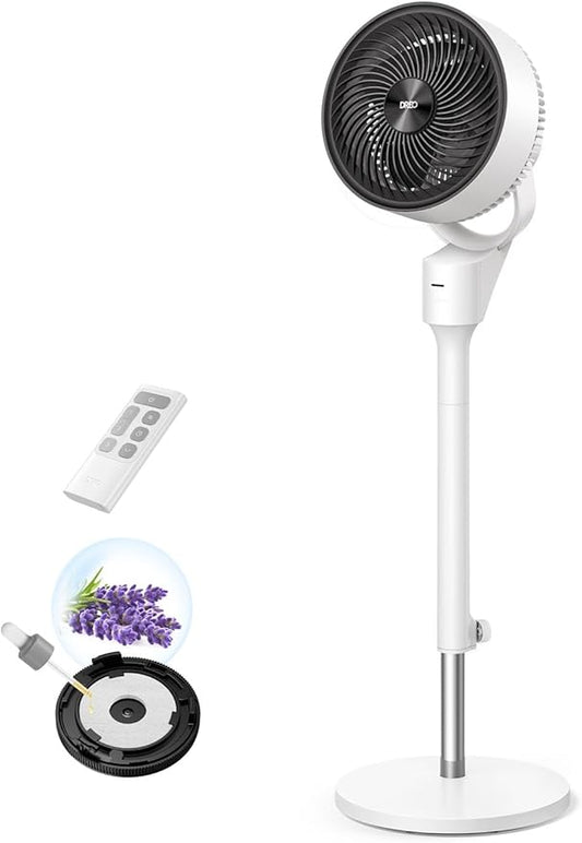 Dreo Fan for Bedroom, 80° Oscillating Standing Fan, 25dB Quiet, 80ft Pedestal by DREO