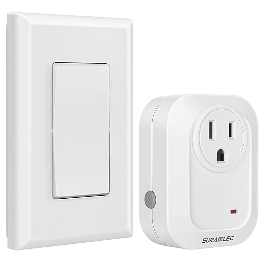 SURAIELEC Wireless Wall Switch Remote Control Outlet, No Wiring Needed by SURAIELEC