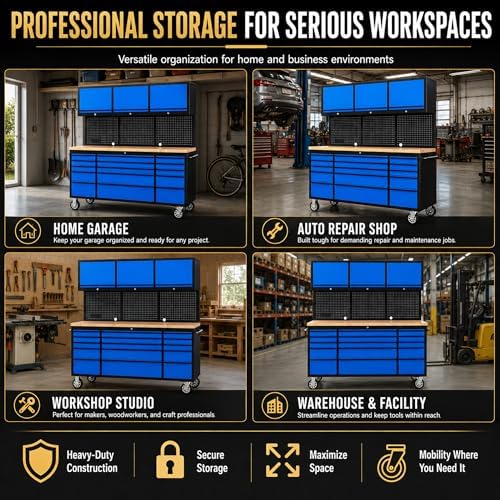 chetto c 72-inch tool chest with wheel lock on a desk or shelf