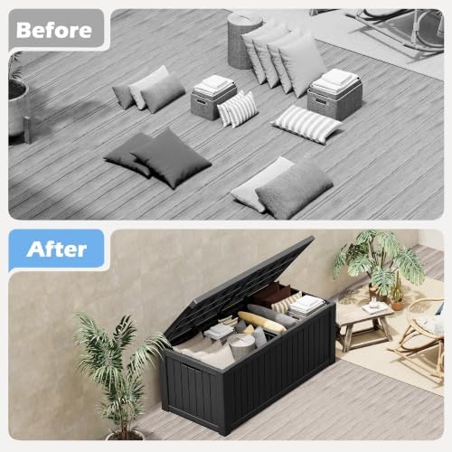 outdoor storage box waterproof, 200 gallon deck box on a desk or shelf