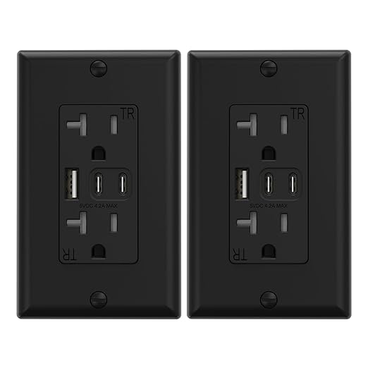 ELEGRP USB Outlets, 20 Amp Wall Outlet by ELEGRP%7CELEGROUP