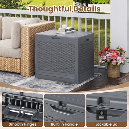 tangkula 25 gallon waterproof outdoor storage box with, package contents