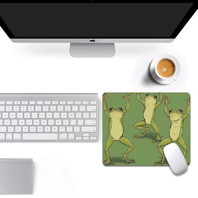 Three Dancing Frogs Square Mouse pad, Waterproof, Anti Slip Rubber Base - Image 6