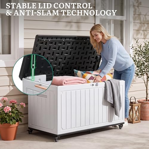 yitahome 90 gallon outdoor storage box with 6 showing dimensions