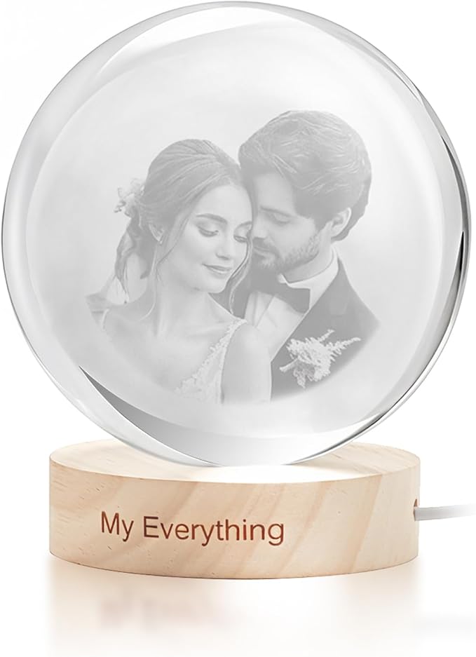 Yijhpbc Custom 3D Crystal Photo Night Light Personalized Photo Crystal Ball by Unknown