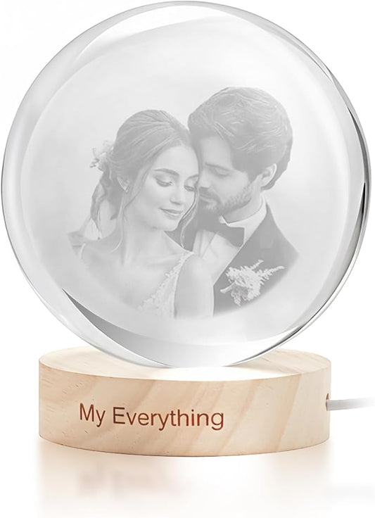 Yijhpbc Custom 3D Crystal Photo Night Light Personalized Photo Crystal Ball by Unknown