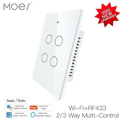 MOES 2.4GHz WiFi Wall Touch Smart Switch Neutral Wire Required, 3 Way - Image 7