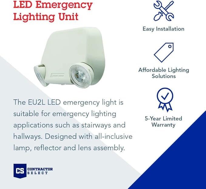 Lithonia Lighting Basics Low Profile Emergency Light, LED Emergency Lights - Image 2