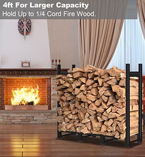 4ft firewood rack outdoor adjustable heavy duty wood on a desk or shelf