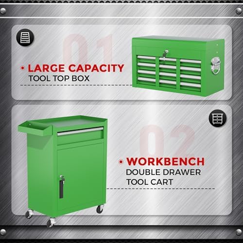 intergreat rolling tool chest, 5-drawer tool box organizer on a desk or shelf