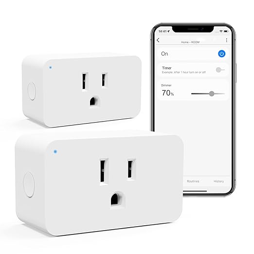 Zwave Dimmer Plug 800 Series 2 Pack, Dimmable Zwave Outlet Built-in Repeater by Eva%E2%80%98slight