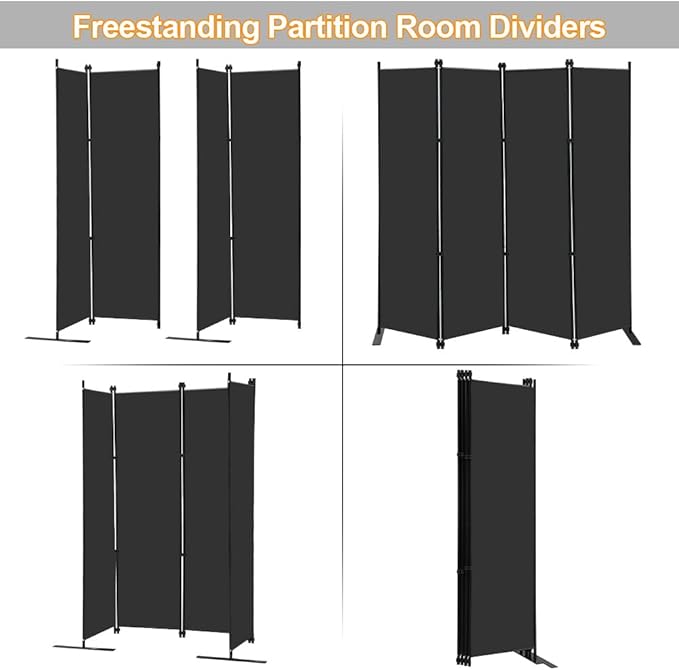 MAYOLIAH 4 Panel Room Divider Screen 6Ft Tall Foldable Privacy Dividers Indoor - Image 3