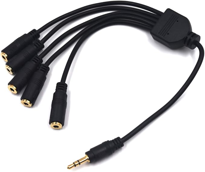 Kework 12 Inch 1/8” 3.5mm TRS Splitter Audio Cable, 1 Male to 5 Female 3.5mm - Image 4