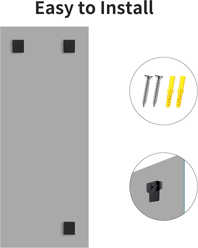 CILIBER Beveled Mirror, 24x60 Large Frameless Beveled Bathroom Mirrors - Image 9