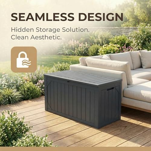 100 gallon outdoor storage bench - waterproof deck, package contents