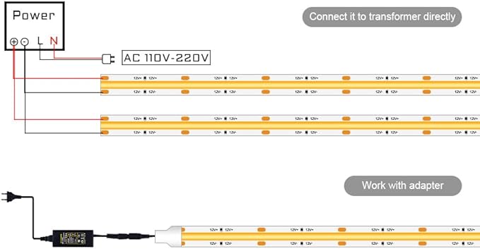 TUNICHX COB LED Strip Lights DC 12V LED Lights Flexible Super Bright LED Strips - Image 6